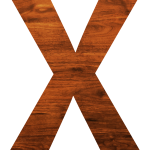 Wood texture in alphabet X
