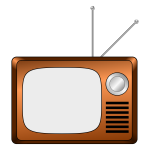 Vector drawing of wooden TV set