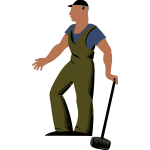 Worker with a big hammer