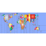 World Map Mondrian Mosaic 3