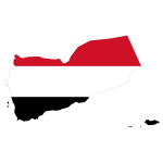Yemen Map Flag With Stroke