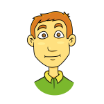 Vector image of young man cartoon character