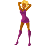 Purple clothes on posing model