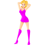Blonde woman in pink