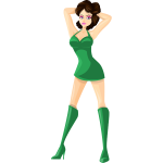 Young lady in green costume