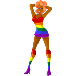 Exotic danseuse in LGBT colors