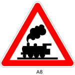 Railroad crossing without gates