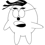 Dogbert style shouting cartoon creature vector clip art