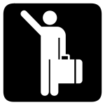 Aiga arrivals background pictogram