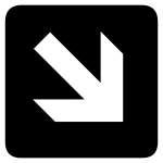AIGA backward right inverted arrow sign vector image