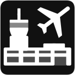 Airport terminal silhouette