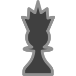 Vector drawing of dark chess figure queen