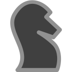 Vector clip art of dark chess figure knight