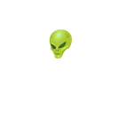 Green alien's head