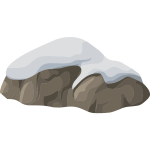 Snow-covered rock