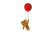 Robot holding a balloon