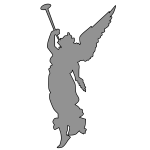 Angel playing trumpet silhouette vector drawing