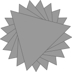 Vector image of flower made of triangles
