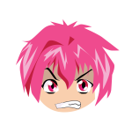Angry manga face