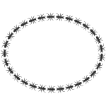 Vector image of ant pattern oval border