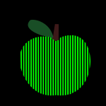 Vector graphics of striped computerized apple