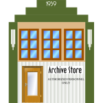 Vector image of two-storey green building