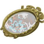 artifact mirror with scribbles