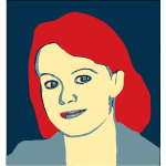 Vector clip art of red-haired female