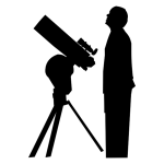 Amateur astronomer silhouette vector image