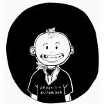 Smiling man caricature