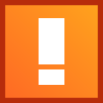 Orange alert warning icon vector illustration