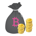 Bag of Bitcoins vector image