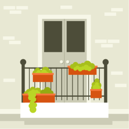A decorated balcony