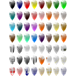 Vector clip art of 49 different baloons