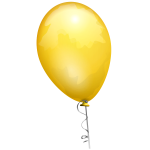 Vector clip art of yellow balloon on a decorated string
