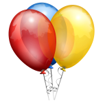 Vector illustration of three decorated party balloons