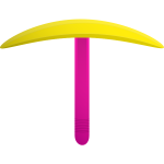 Vector drawing of banana pickaxe