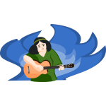 Woman playing guitar vector illustration