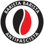 Antifa badge with flag