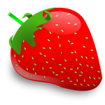 Vector illustration of glossy strawberry