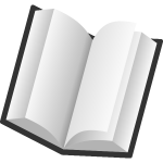 Tilted open book icon