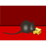 Mouse with cheese vector image