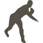 Silhouette vector graphics of baseball player
