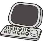 Vector image of retro computer icon