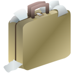 Clip art of brown shiny business luggage