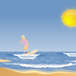 Sunny Beach with Surfer