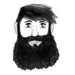 Vector clip art of bearded man