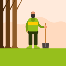 Farmer with a shovel