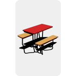 Vector graphics of park bench with a table