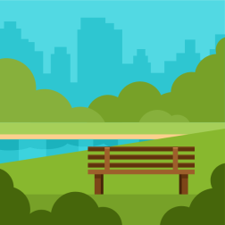 Bench in the city park